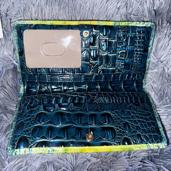 Brahmin Large Finley Satchel/Shoulder Bag Zesty Green Ombre Melbourne& wallet - Picture 2 of 14